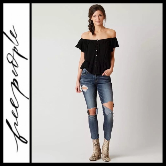 Free People Mint Julep Off the Shoulder Top - Picture 3 of 8